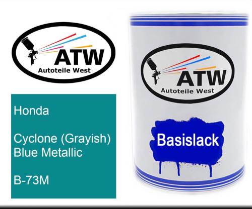 Honda, Cyclone (Grayish) Blue Metallic, B-73M: 500ml Lackdose, von ATW Autoteile West.